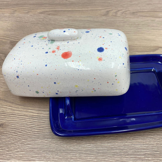 Butter Dish with Celebration Glazed Lid