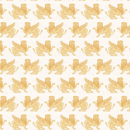 Winged Lion Wallpaper - Mustard