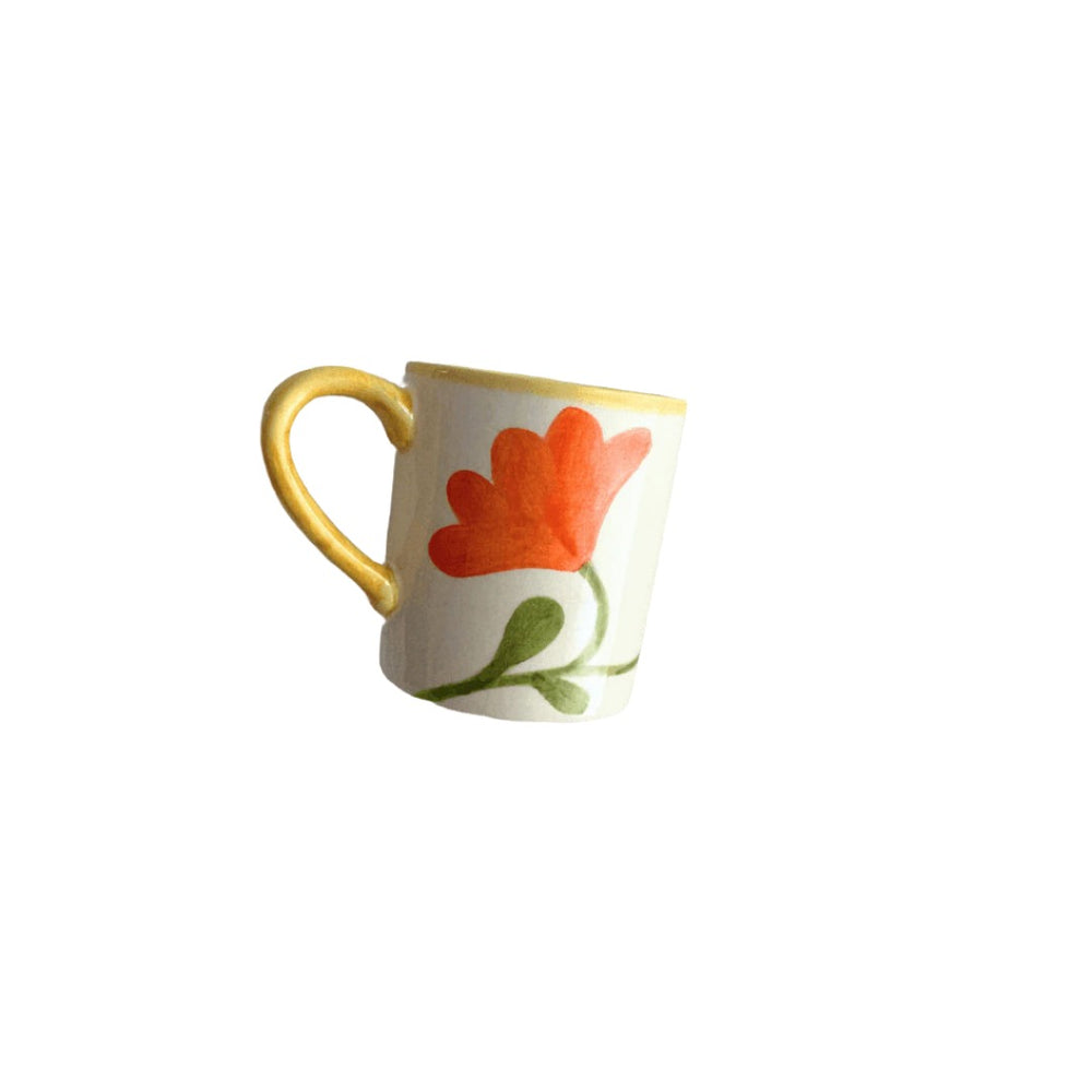 Colourful Yellow Flower Mugs (Set of 2)