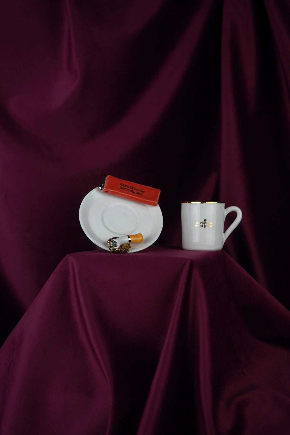 Branded Red Lighter Espresso Cup & Saucer