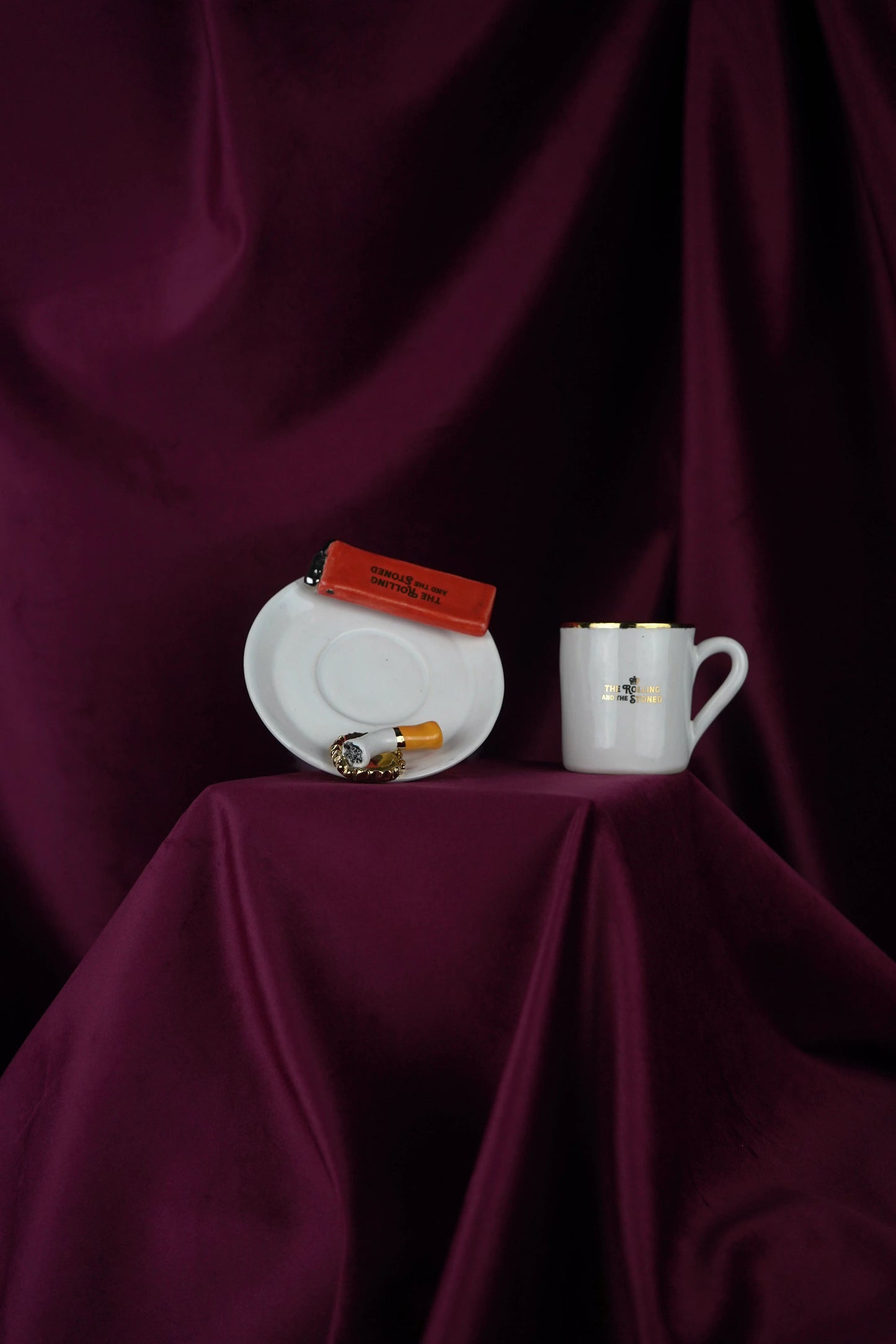 Branded Red Lighter Espresso Cup & Saucer