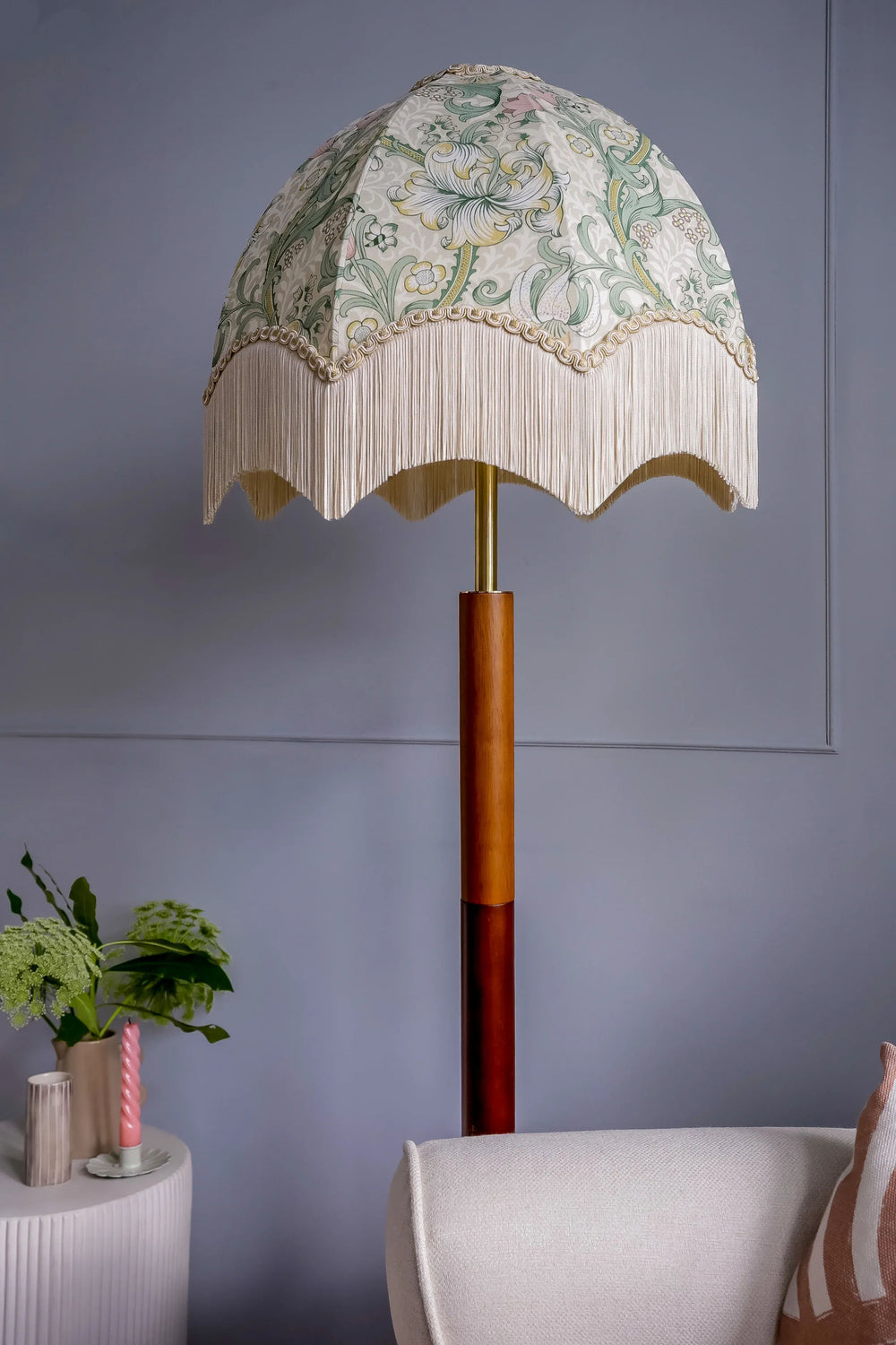 Golden Lily Lampshade - Linen/Blush