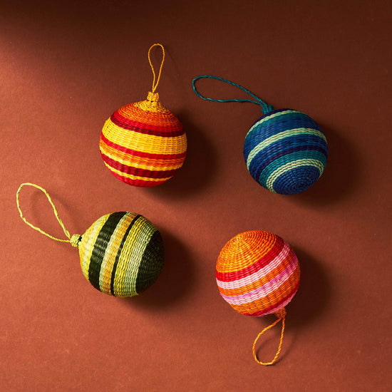 Palmito Woven Baubles (Set of 4)