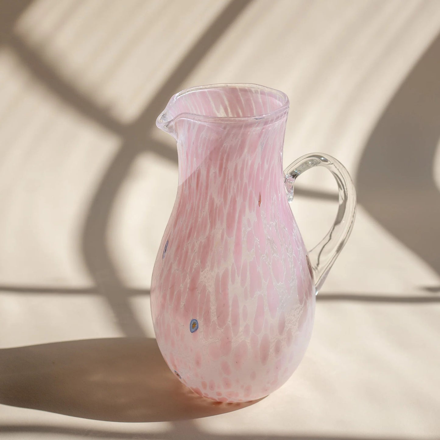 Pink and White Murano Jug