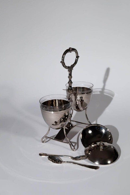 Vintage Mid-Century Glass and Chrome Serving Set