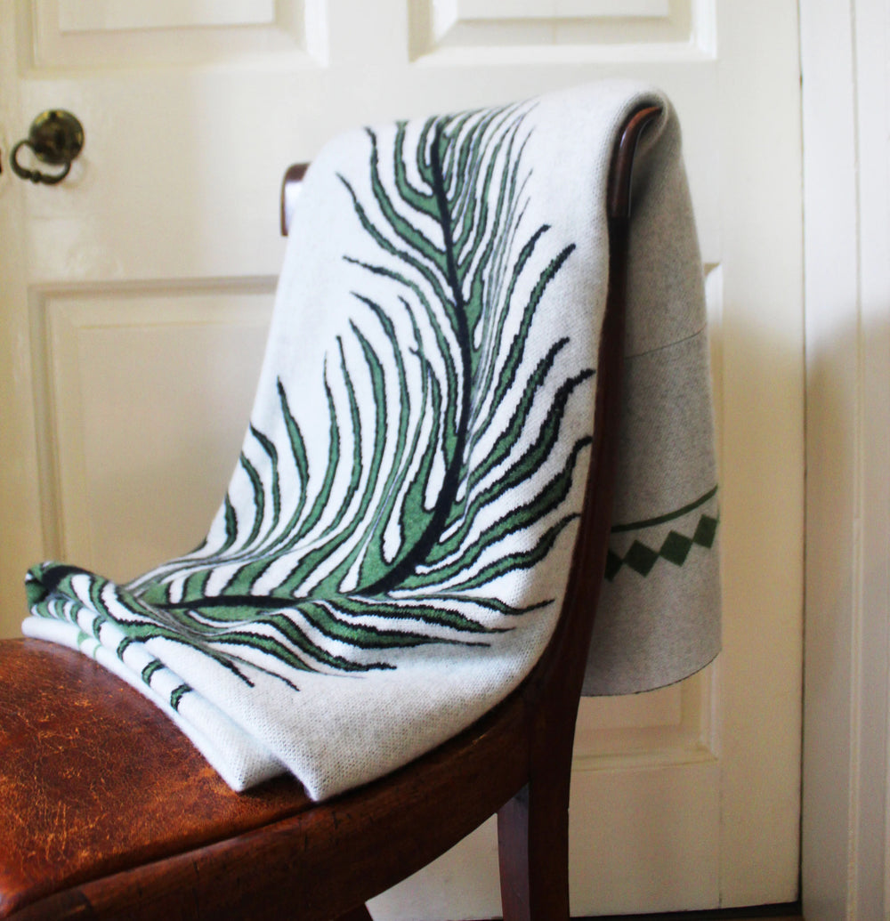 Queen Size Fern Cashmere Throw