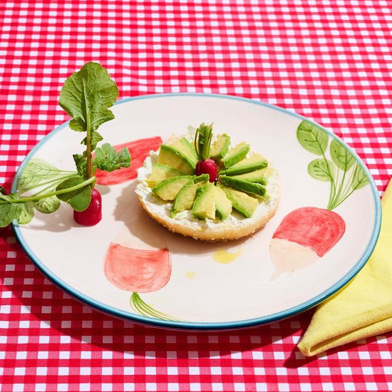 Hand-painted Large Radish Dinner Plates (Set of 2)