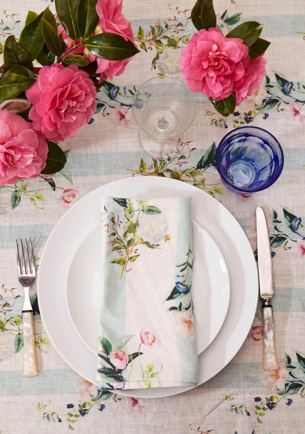 Flora Stripe Linen Napkin