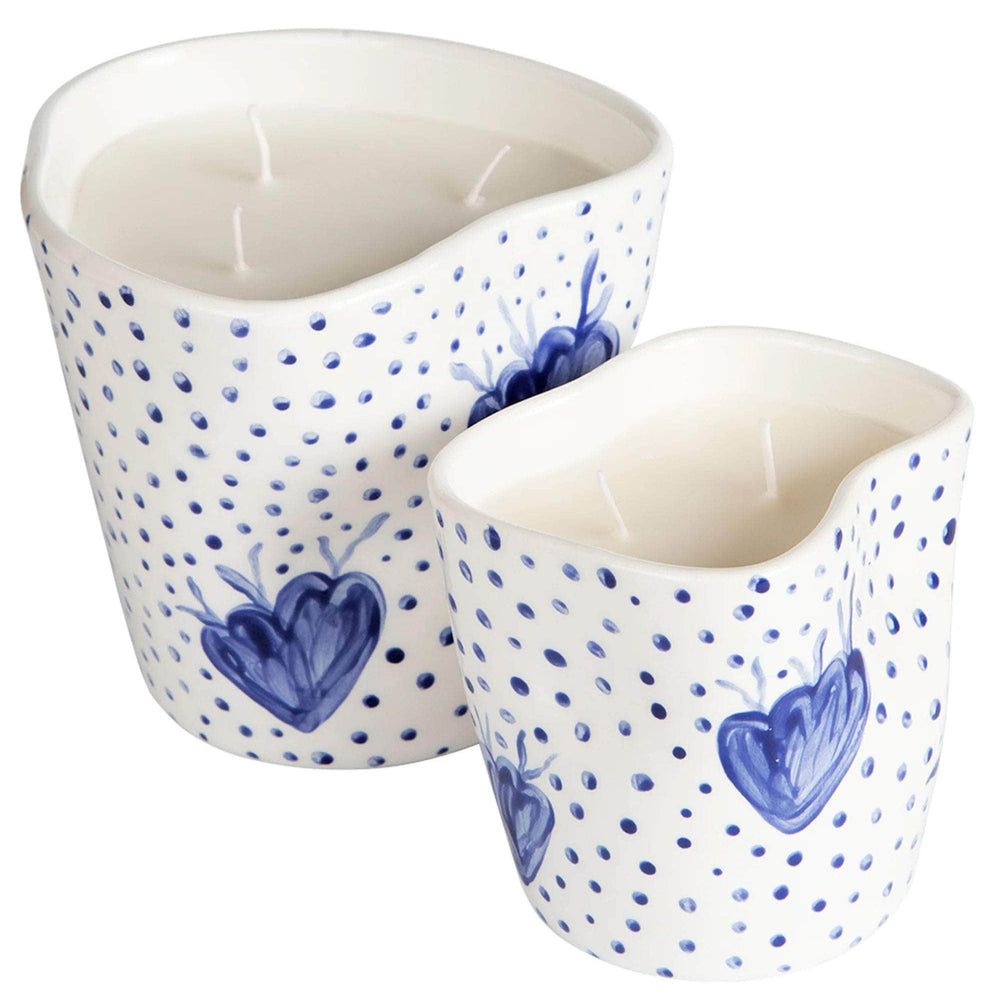 Blue Coral & Dots Candle