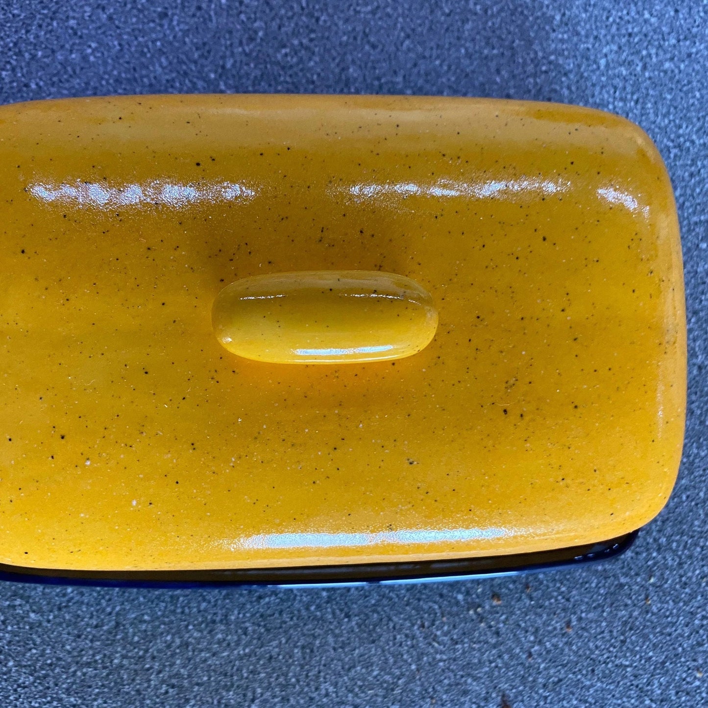 Butter Dish Yellow Lid with Jet Black Dish