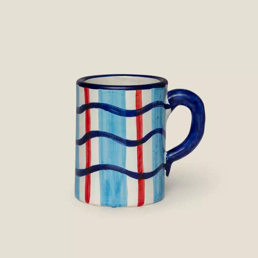 Wavy-Lines Mug in Blue