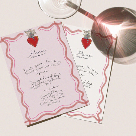 Love Fool Pink Menu - Set of 10