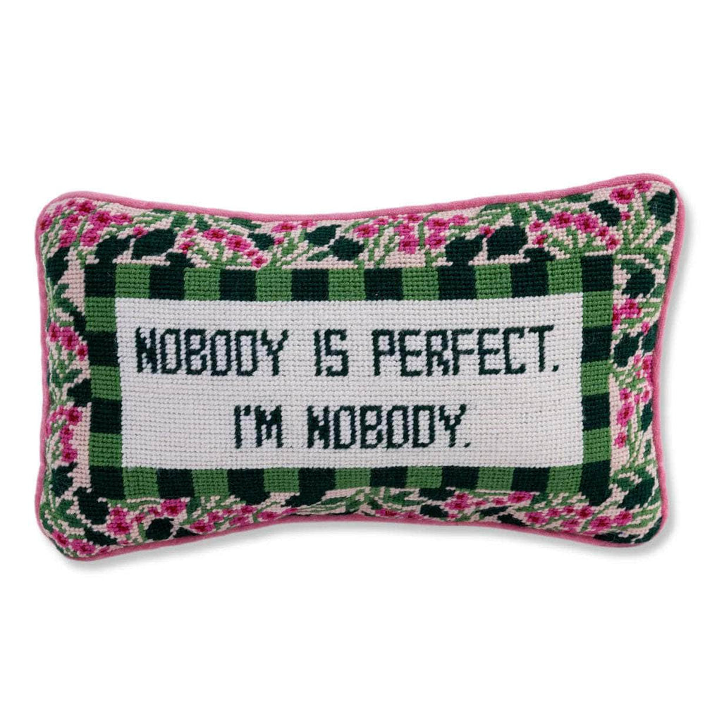 Nobody's Perfect Needlepoint Pillow