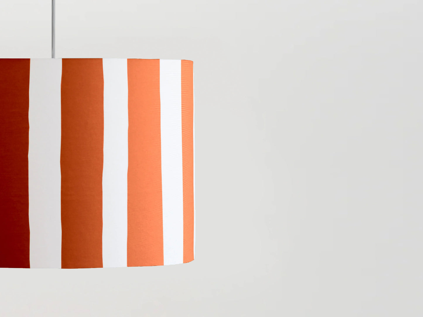 Peel orange & white stripe printed shade