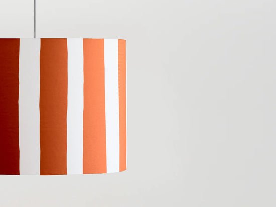 Peel orange & white stripe printed shade