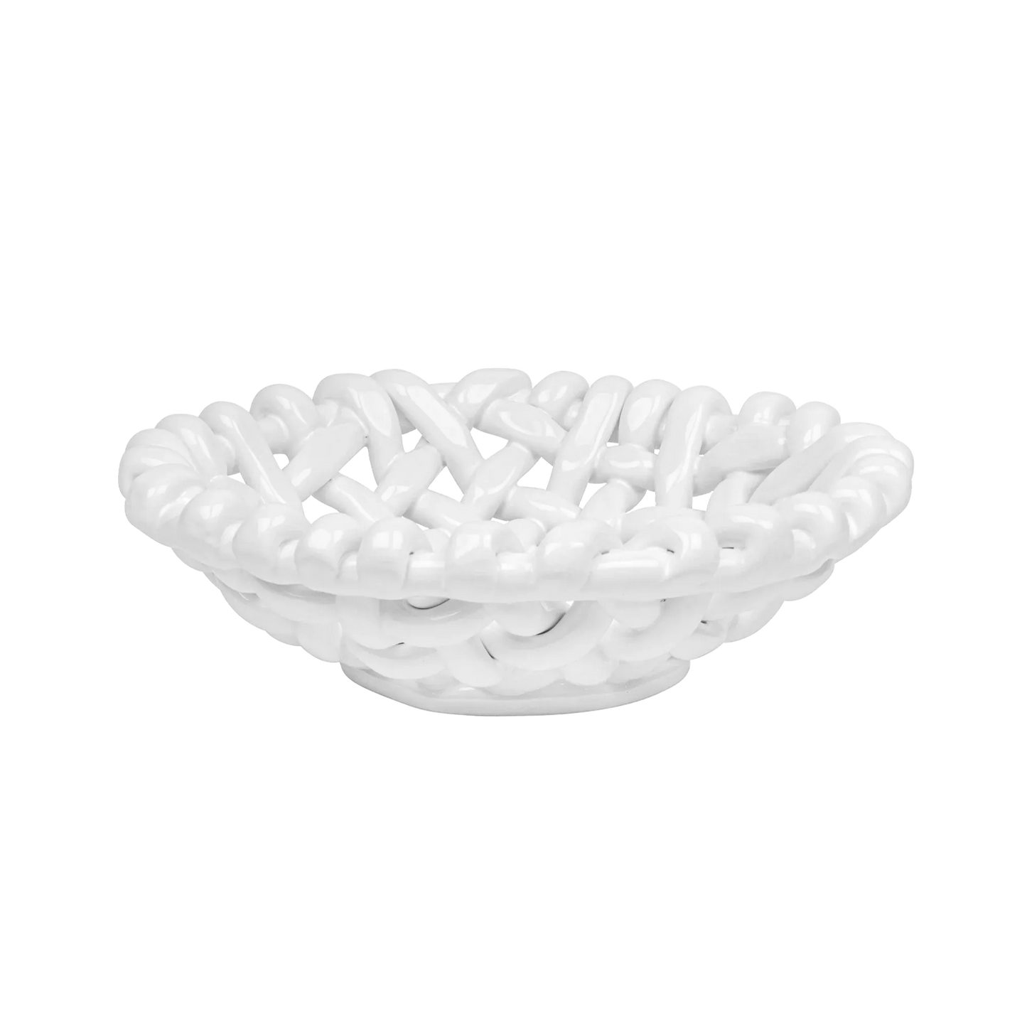 White Basketweave Bowl