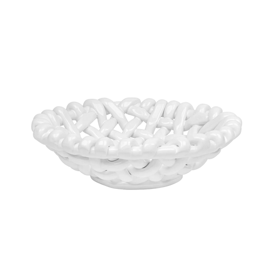 White Basketweave Bowl