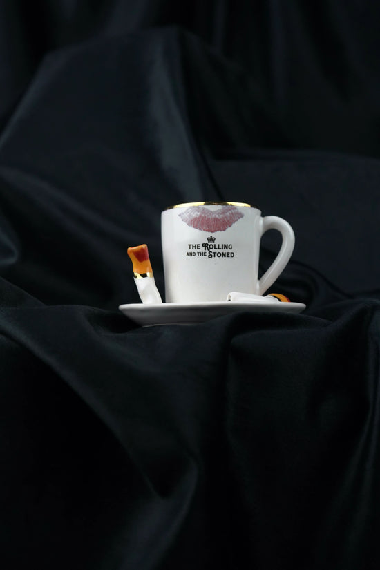 Lipstick Ciggy & Stain Espresso Cup & Saucer