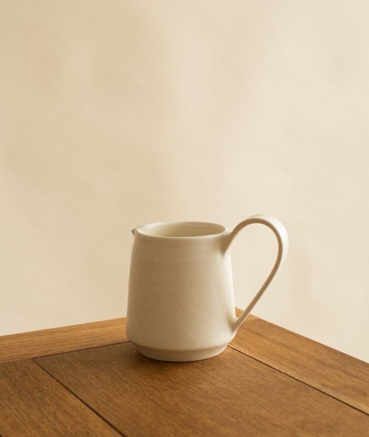 Yoshida Pottery Off-white Milk Pot