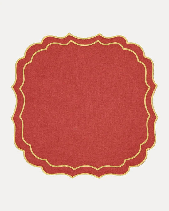 Greta Placemat, Terracota with Yellow