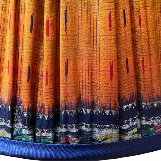 Yellow & Blue Vintage Sari Lampshade 36cm