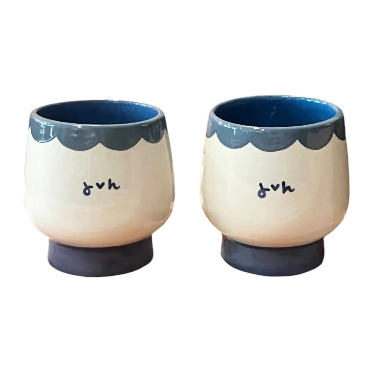 Personalised Hand-Painted Initial Cups - Set of Two