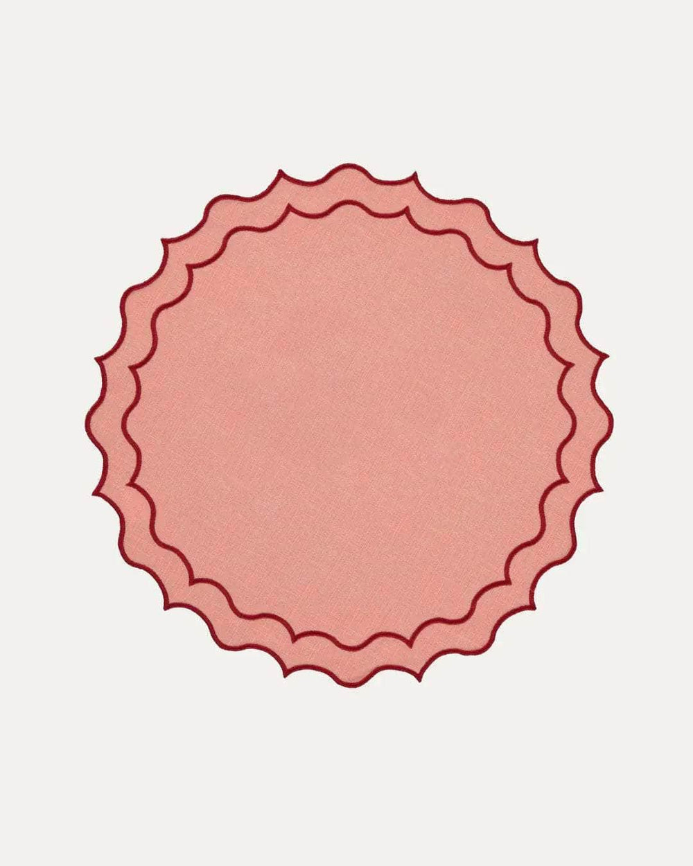 Navy Placemat in Salmon with Vermillion Trim