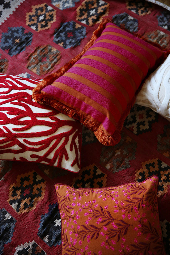 Cushion Jackie Rust & Fuchsia