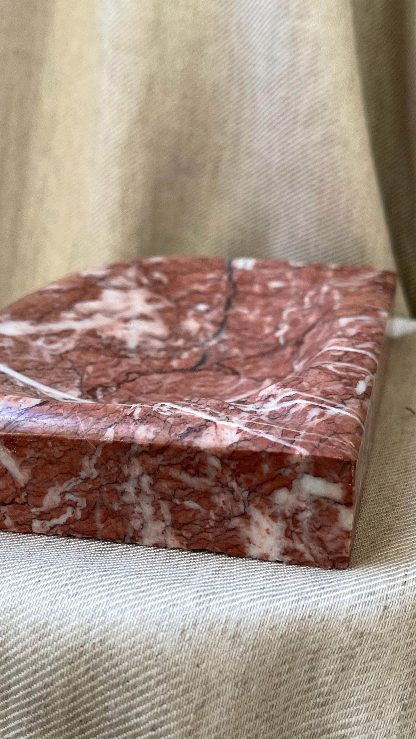 Red Marble Soap Dish