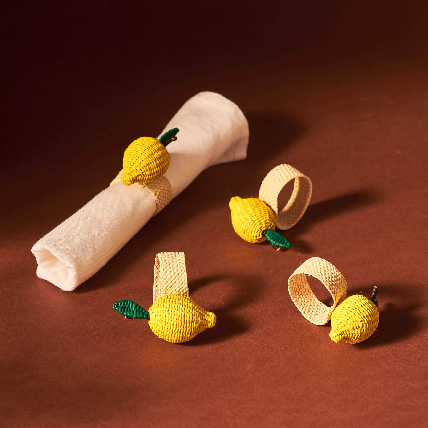 Palmito Lemon Napkin Rings (Set of 4)