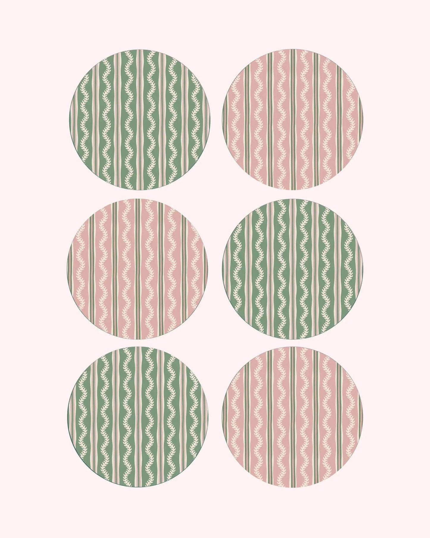 Green & Pink Vines Placemat