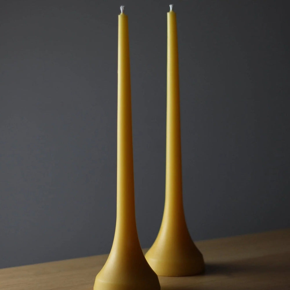 Double Dinner Candles - Yellow