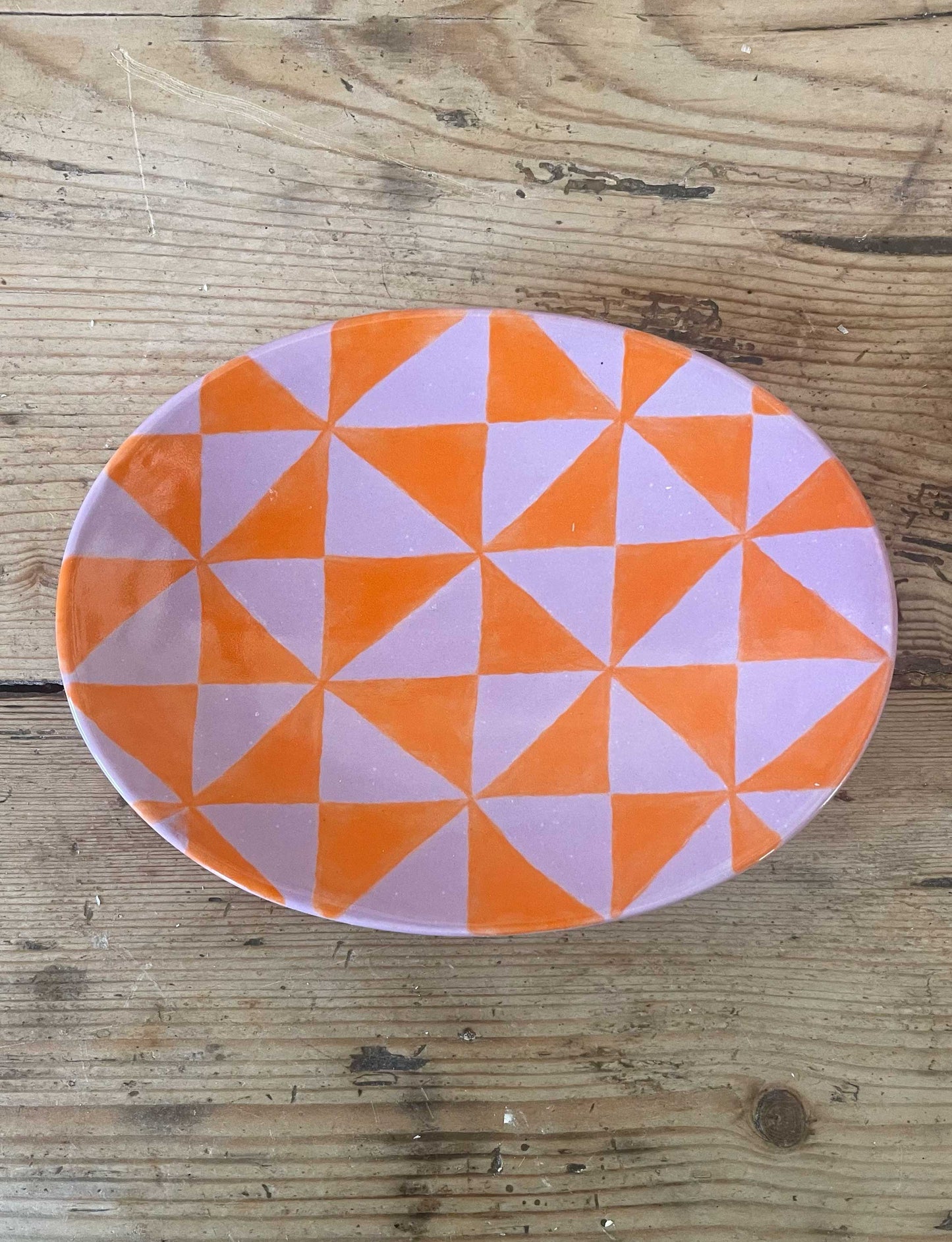 Diamond Soap Dish, Orange & Lilac