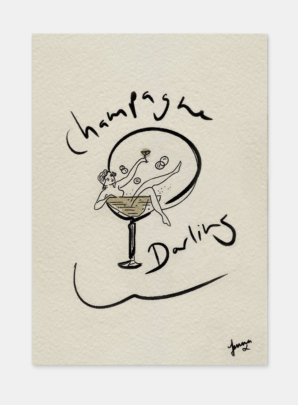 Champagne Darling Greeting Card