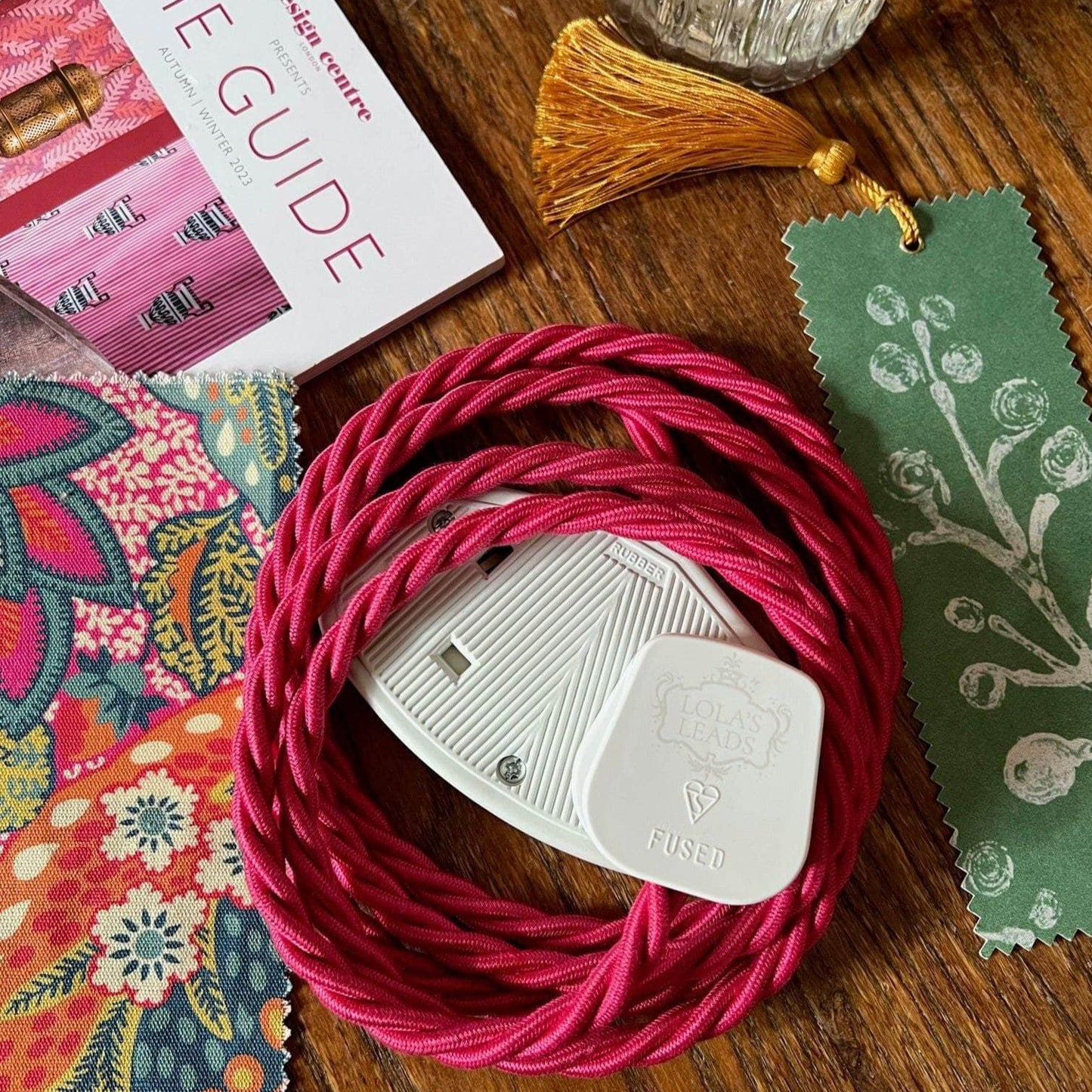 Fabric Extension Cable in Raspberry