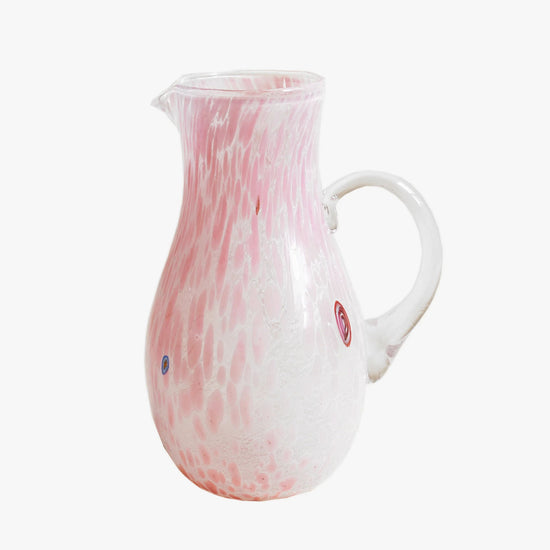 Pink and White Murano Jug