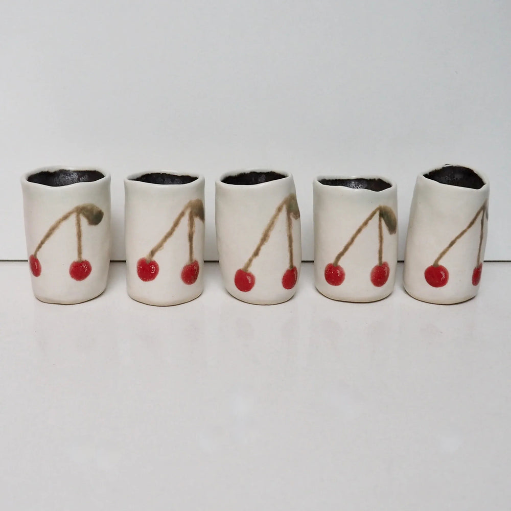 Handmade Mini Ceramic Cherry Vase