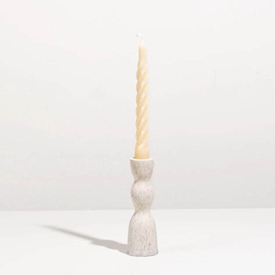 Low Wave Candleholder - White Speckle