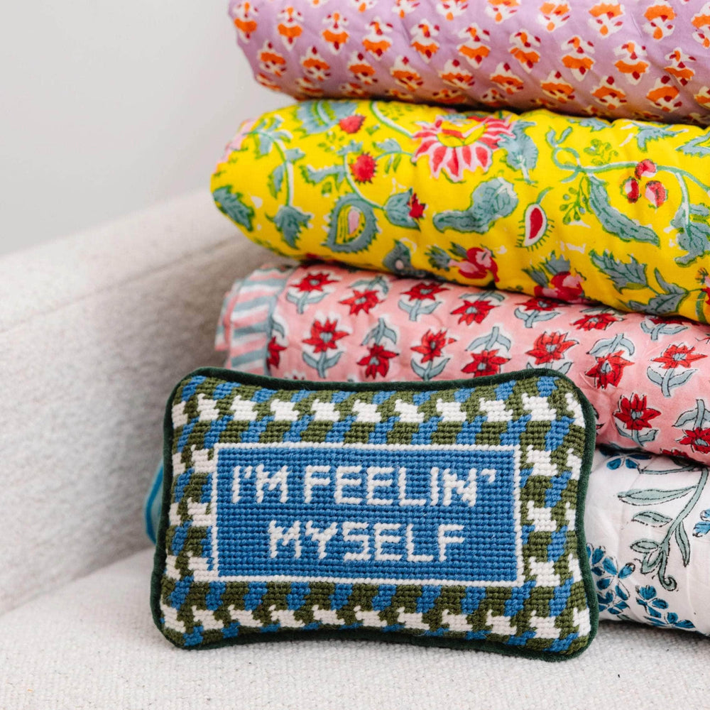 Feelin' Myself Mini Needlepoint Pillow