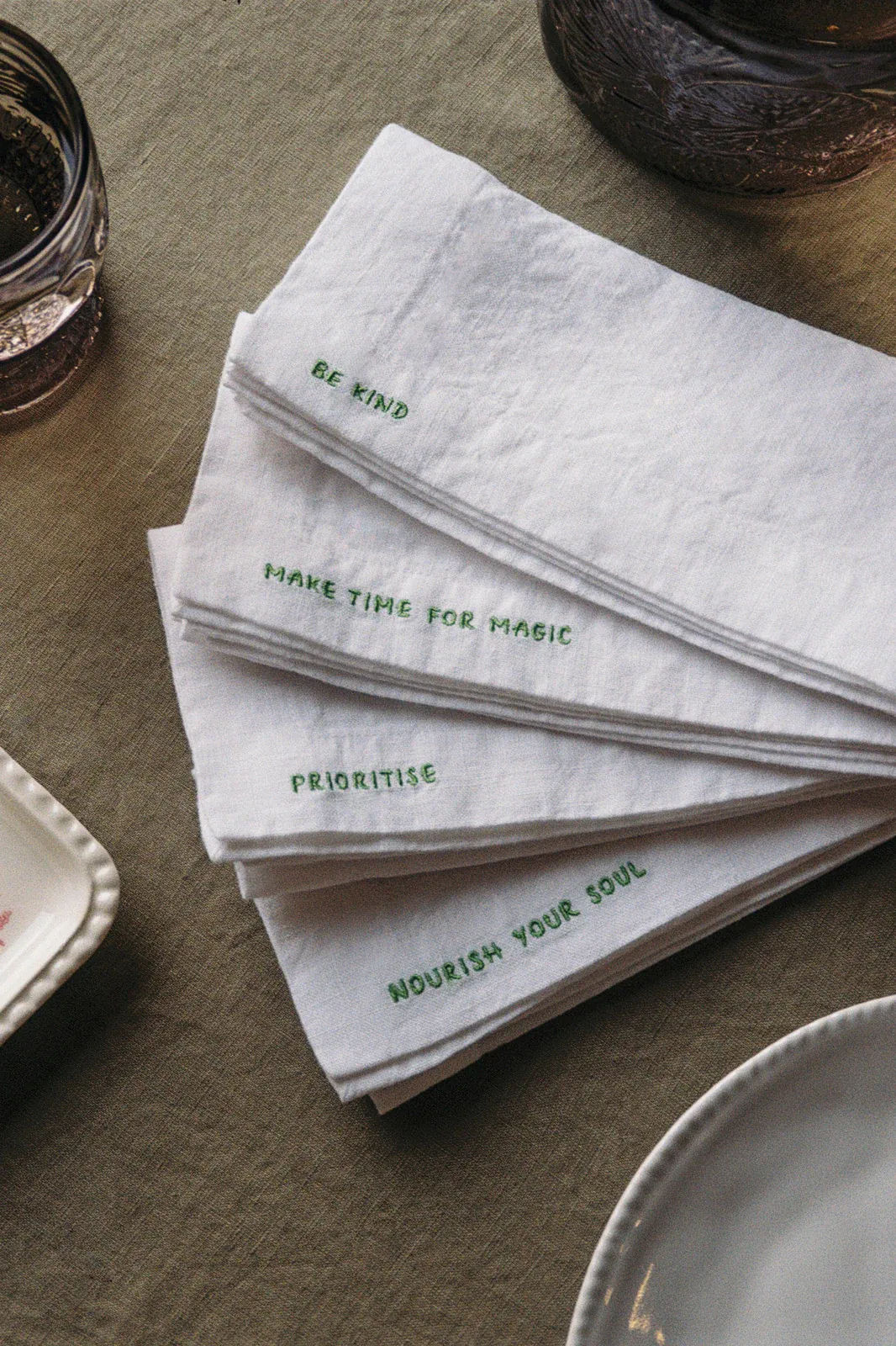 Gratitude Linen Napkins - Set of 4