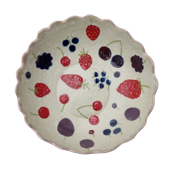 Handmade Summer Berries Ceramic Fruit Bowl