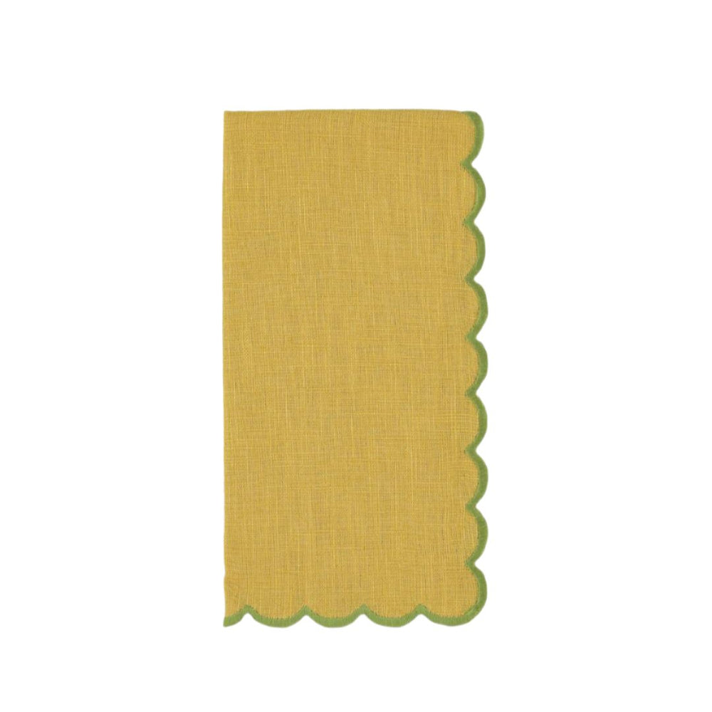 Aurora Napkin, Yellow with Green