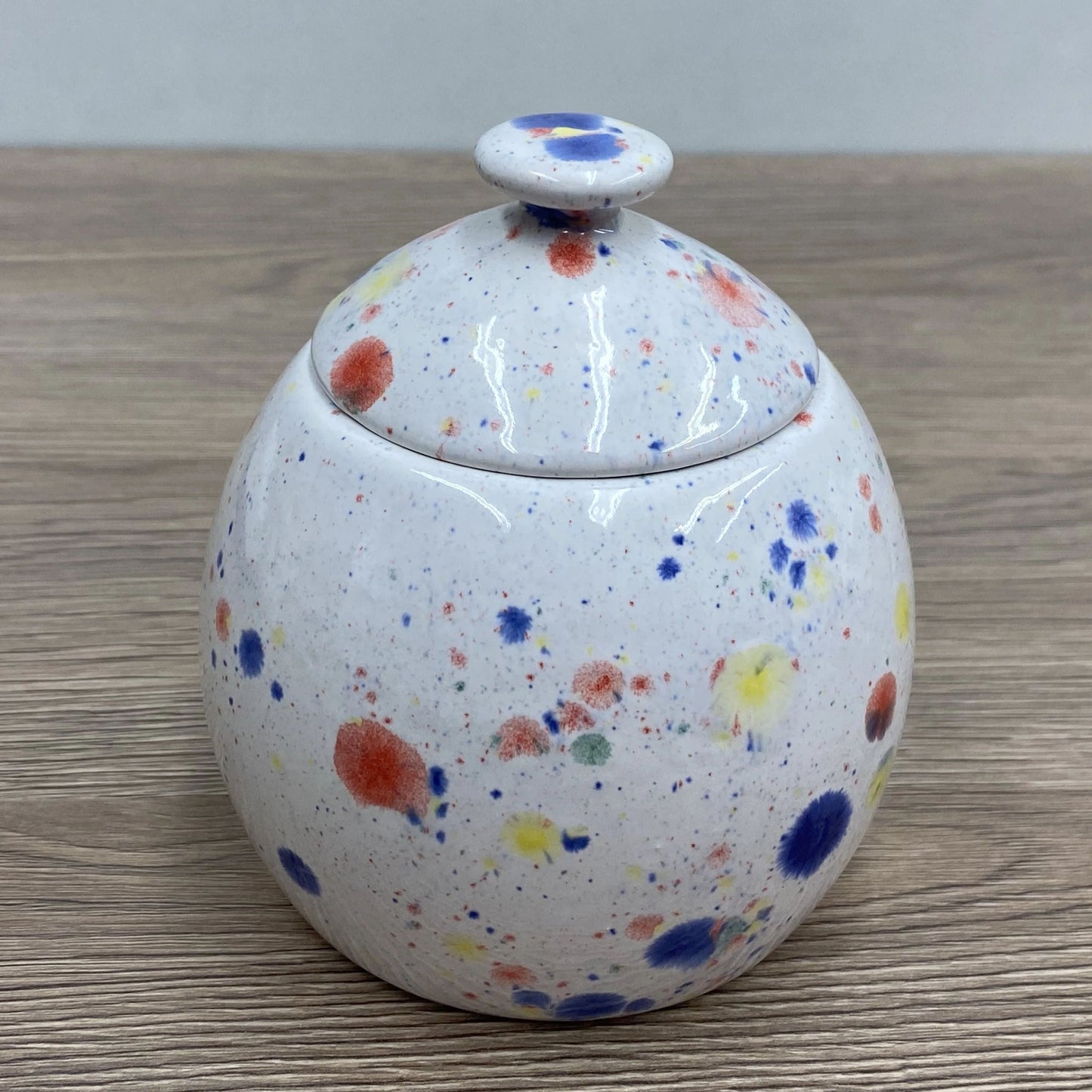 Sugar Bowl with Lid and Spoon in a Celebration Glaze