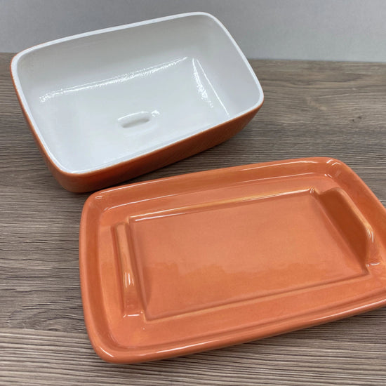 Butter Dish Orange Glaze