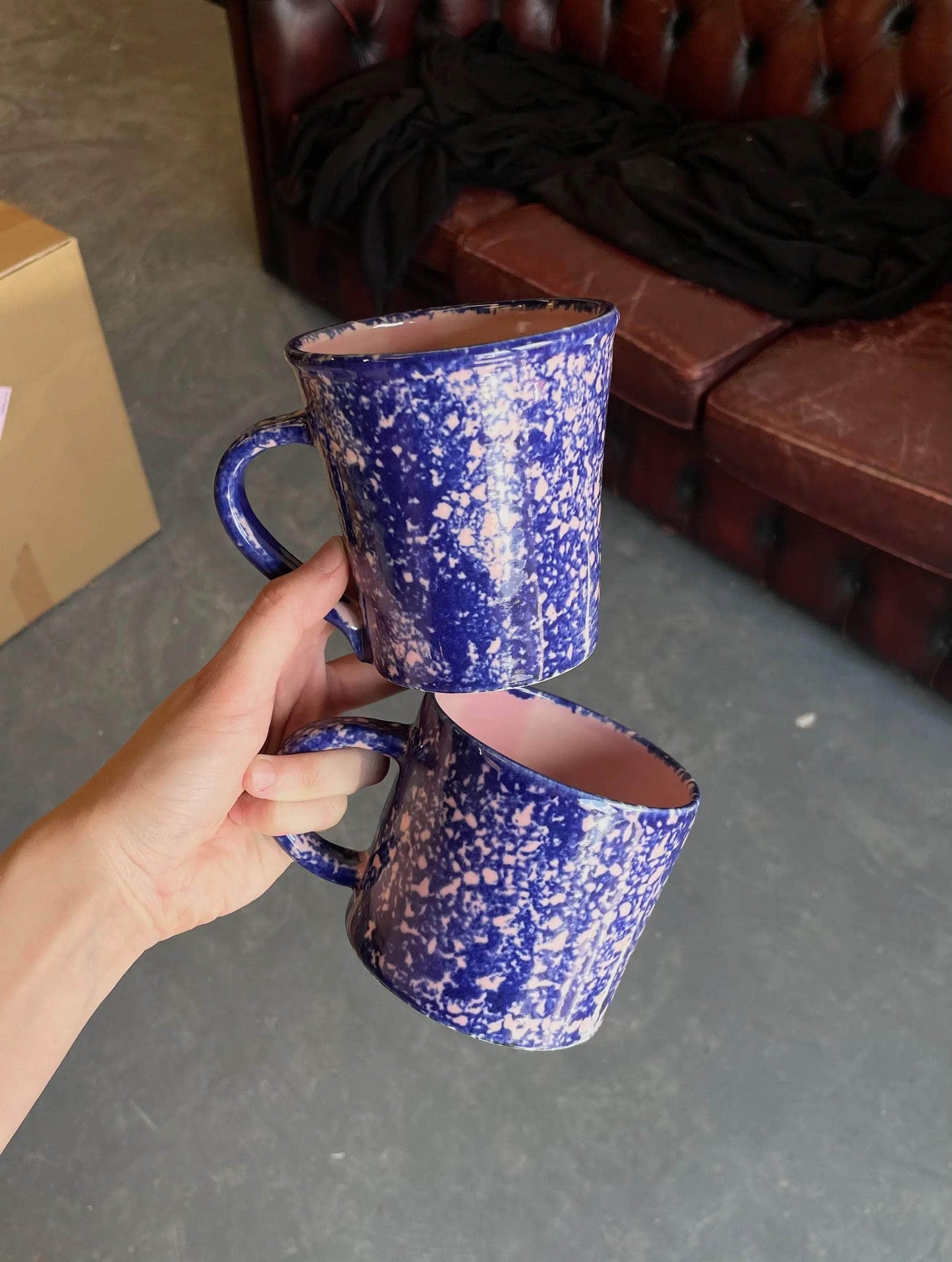 Cobalt Sponged Mug - Pink