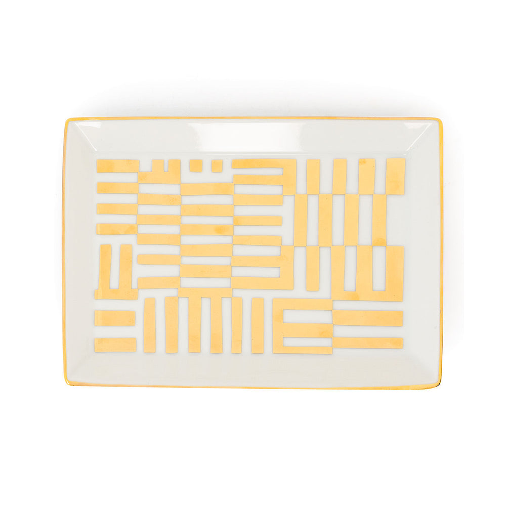 Porcelain Golden Tray Abstract