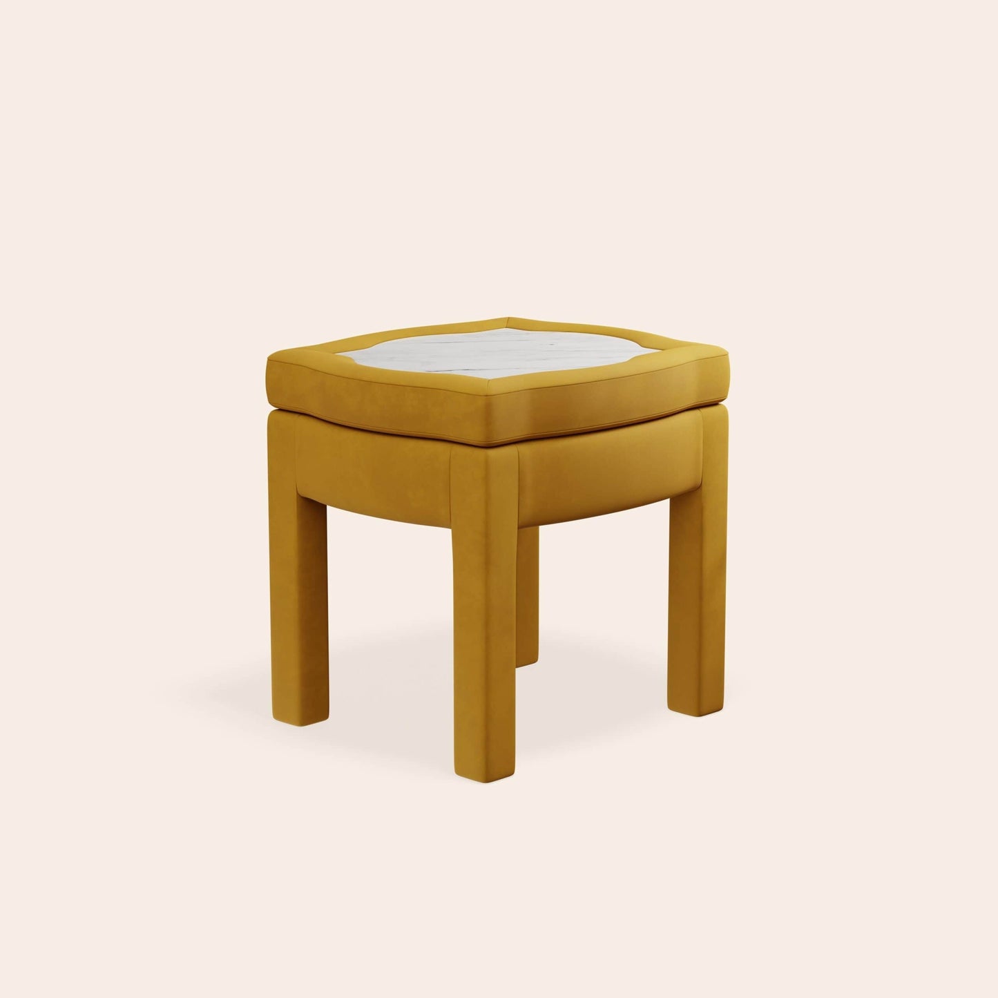 Piero Footstool, Turmeric Velvet