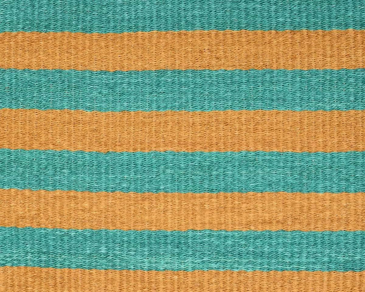 MIALE: Turquoise & Gold Woven Sisal Doormat