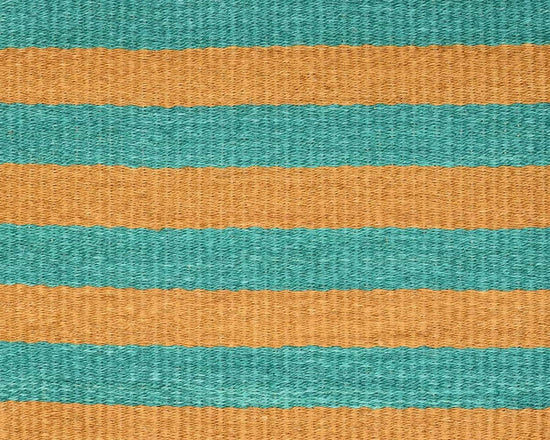 MIALE: Turquoise & Gold Woven Sisal Doormat