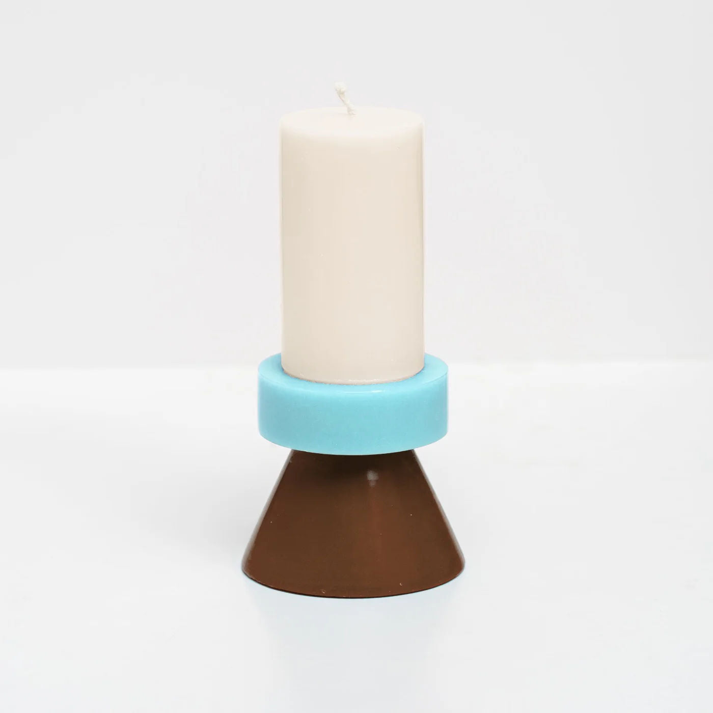 Stack Candle Tall - Off-White / Sky / Brown